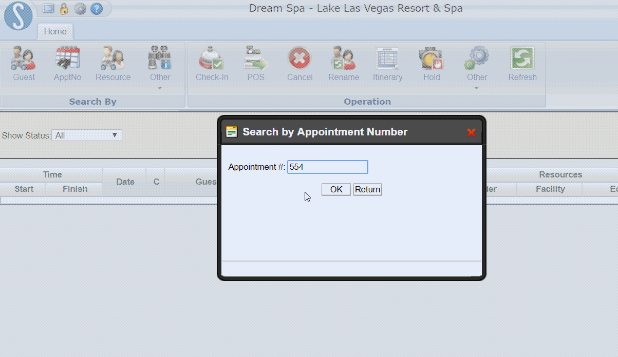 Guest Check In Searching for Appointments